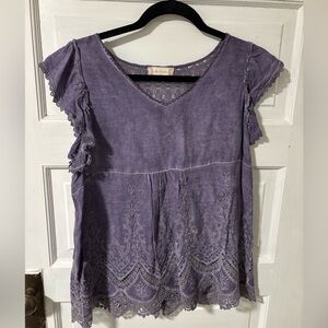 Altar'd State Lavender Lace Women's Blouse